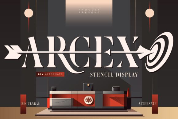 Arcex: A Bold Stencil Typeface for Handmade Brands