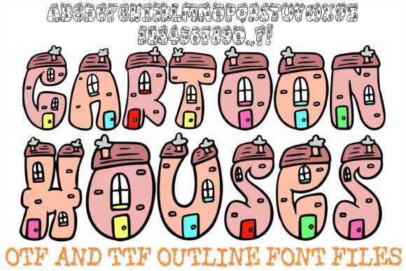 Cartoon Houses Font: A Playful Display Typeface for Small Business Branding