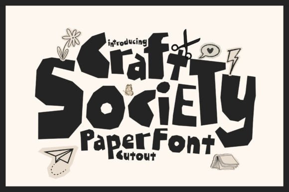 Craft Society: A Paper-Cut Display Font with Heart