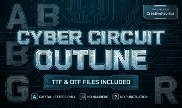 Cyber Circuit Outline: A Futuristic Display Font That Delivers