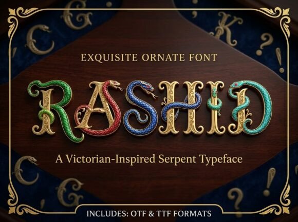 Rashid: A Victorian Serpent Display Typeface for Digital Impact